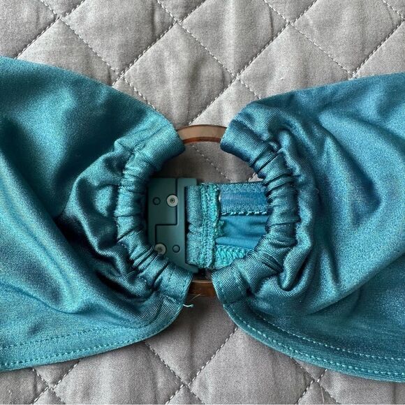 Zimmermann Cassia Ring Bandeau Bikini Top in Teal Size 2 - Picture 5 of 10